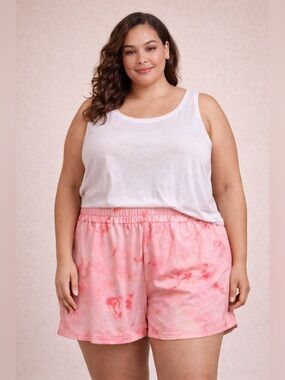 La+ Image Pink Marble Shorts 2X
